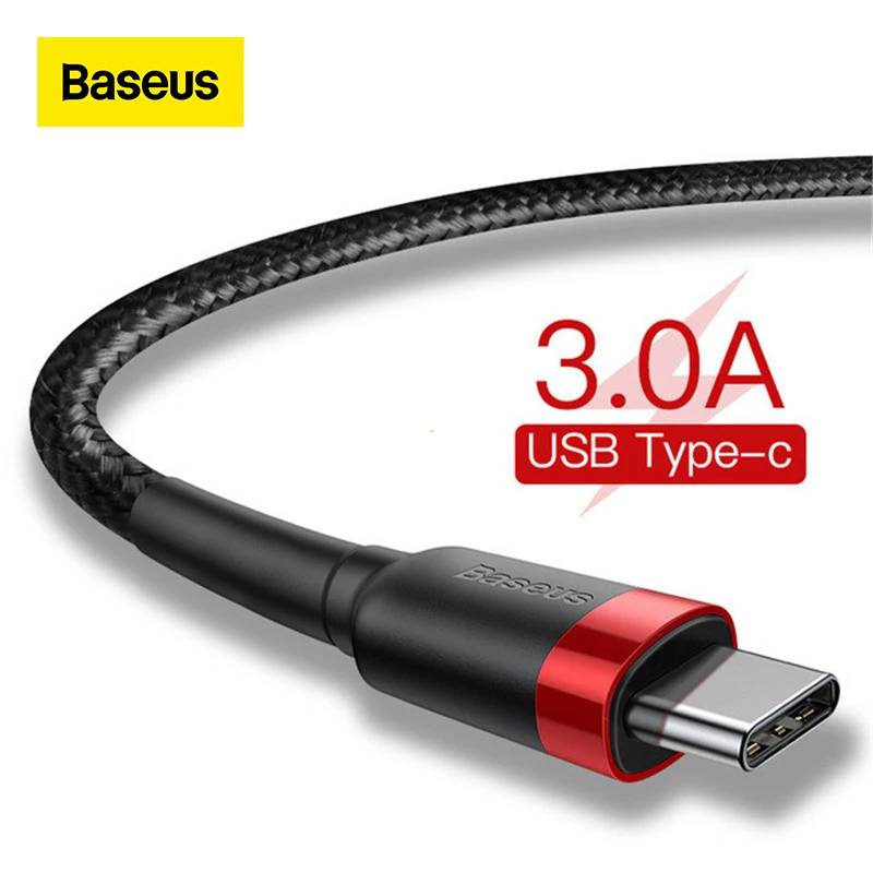 Baseus USB Type C Cable for Samsung S10 S9 Quick Charge 3.0 Cable USB C Fast Charging for Huawei P30 Xiaomi USB-C Charger Wire