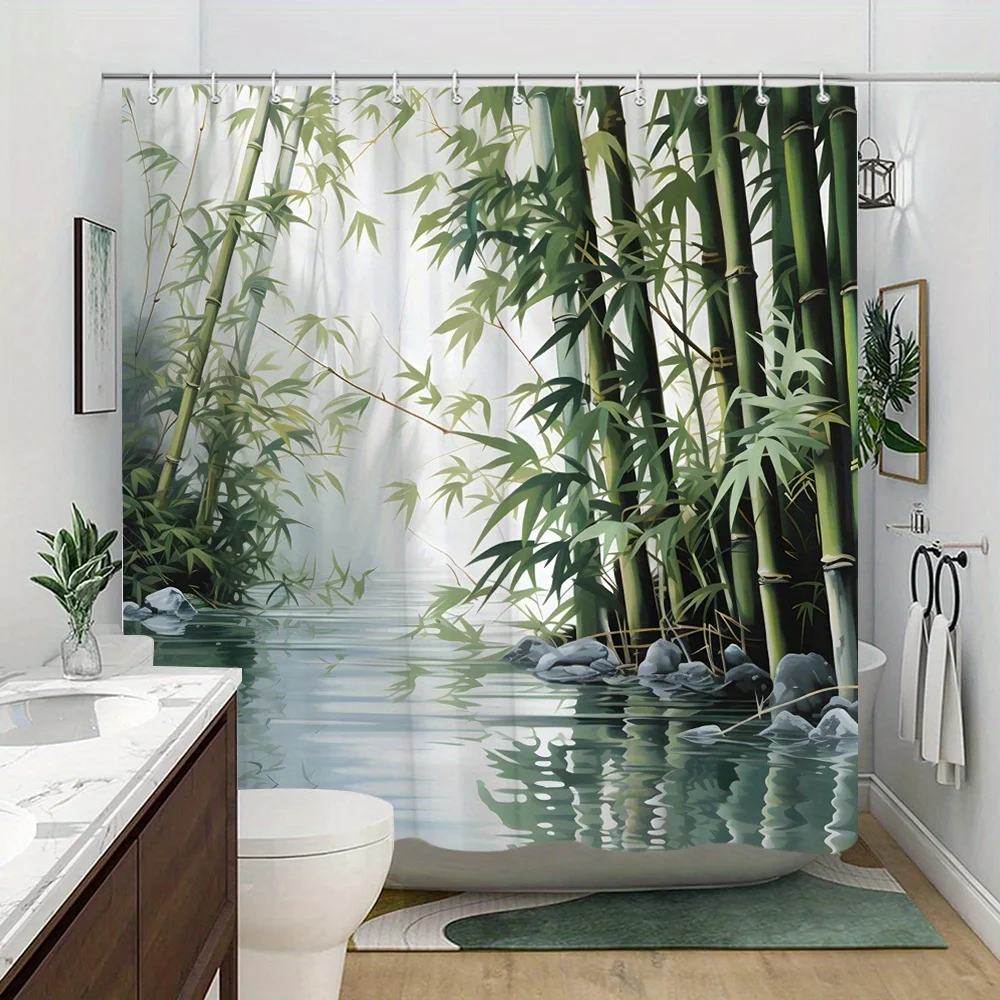 

Водонепроницаемая занавеска для душа с рисунком бамбукового леса