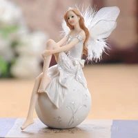 resin angel cute elf girls wing figurines office desk fairy statue ornaments decor home furnishing decoration crafts european