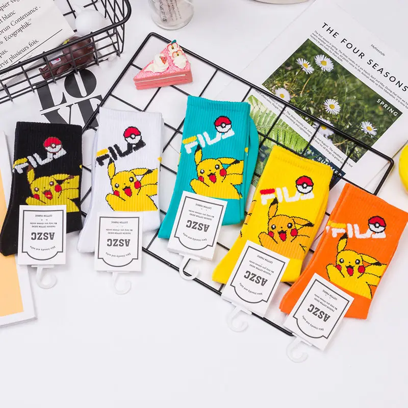 

Kawaii покемон аниме мультфильм серия Пикачу новые модные креативные милые носки для девочек чулки для хорошей пары подарок на день рождения
