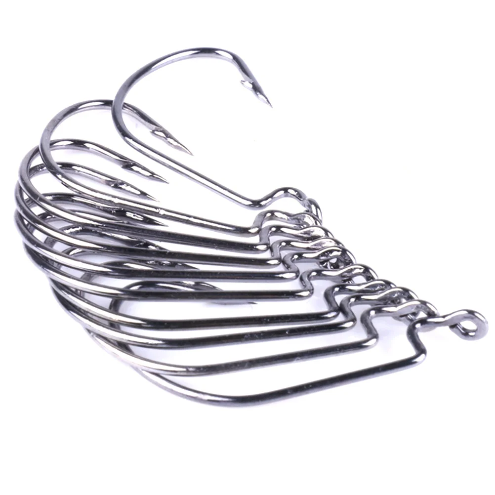 

Hooks Hook High Lock Fishhook Portable Jigs Lure Tackle Terminal Treble Carbon Saltwater Replacement Bend Round Steel