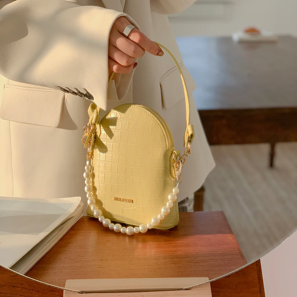 

Pudding Foam Shoulder Bag for Women 2022 Hot Sale Solid Color New Shell Bag Crossbody Handbags Phone Bag for Ladies Fashion