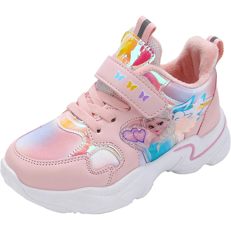 

Disney children cartoon freeze princess Ausa girl non-slip thick warm casual shoes sports shoes student running cotton shoes