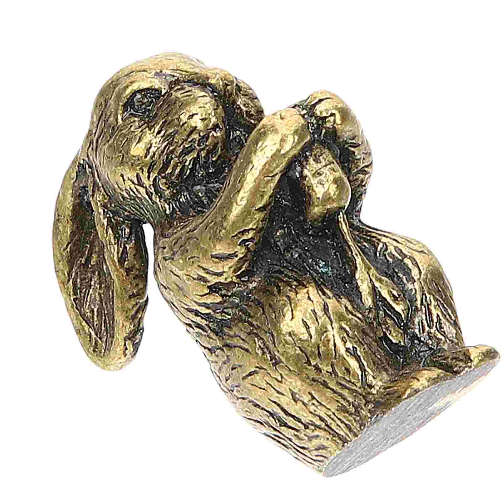 

Mini Bunny Rabbit Figurines Small Metal Model Bunnies Decor Burner Zodiac Sticks
