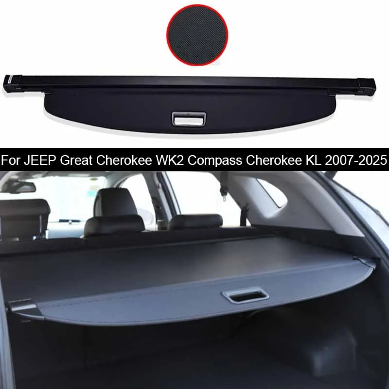 

Car Rear Trunk Curtain Cover Rear Rack Partition Shelter Accessories For JEEP Great Cherokee WK2 Compass Cherokee KL 2007-2025