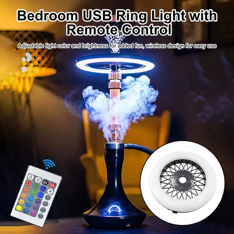 RGB-Светодиодная лампа с дистанционным управлением, USB-зарядка, кольцевой светильник, ночник для спальни, праздничное украшение для вечеринки, бара, клуба