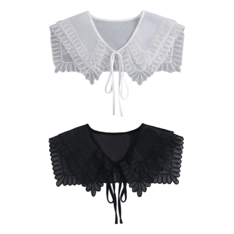 

False Collar Shoulder Wrap Detachable Sweater Collar Venise Lace Up Neckline