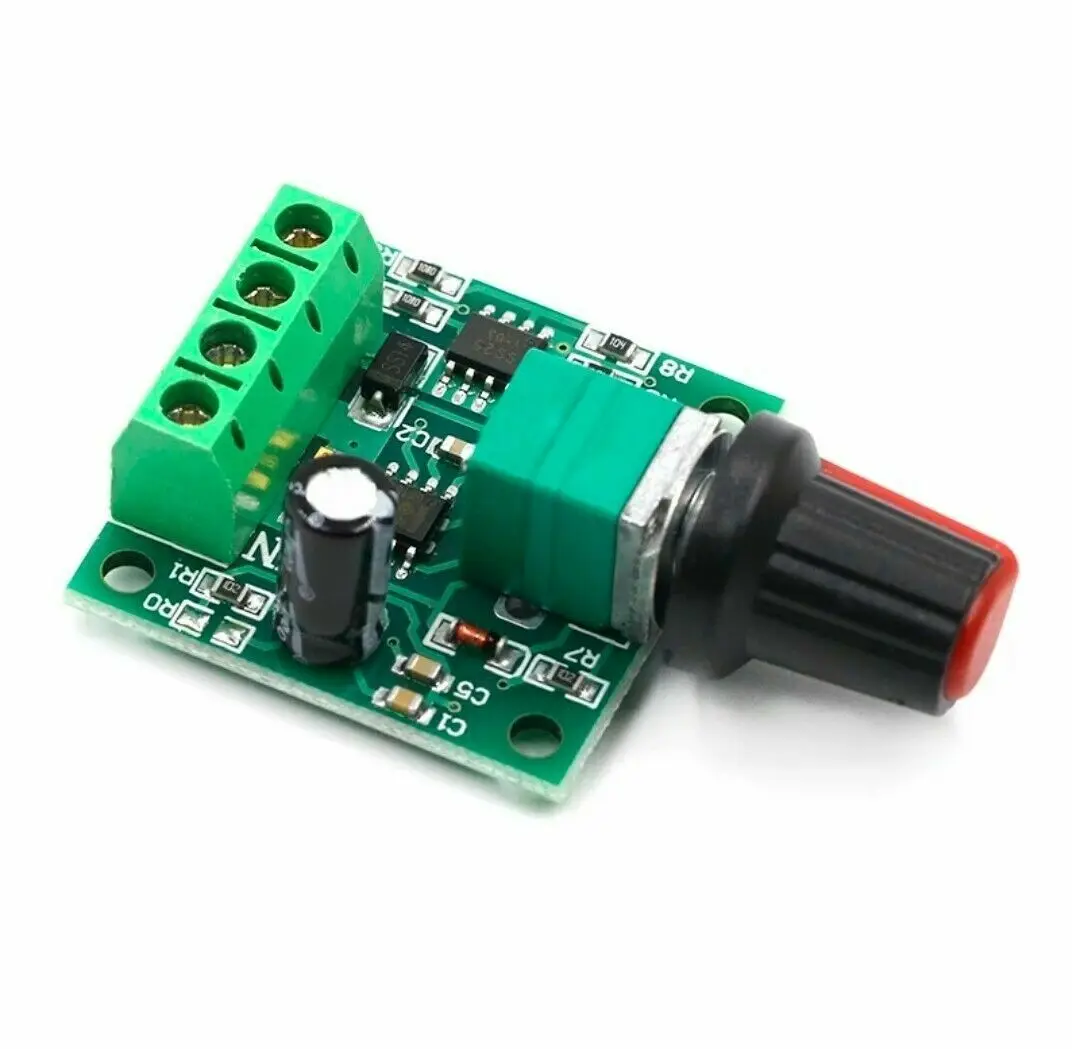

Low Voltage DC PWM Motor Speed Controller Module 1.8V 3V-5V-6V 12V 2A 1803BK