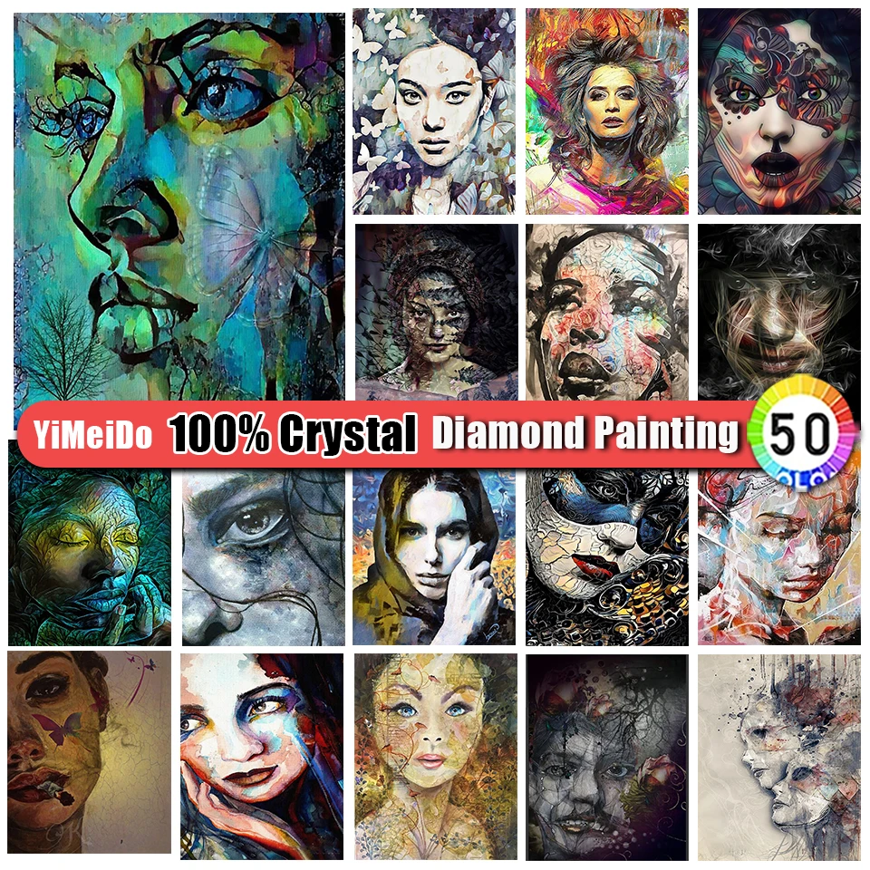 

YiMeiDo 100% Crystal Diamond Embroidery Sale Portrait Woman 5D DIY Diamond Painting Mosaic Girl Picture of Rhinestone Home Decor