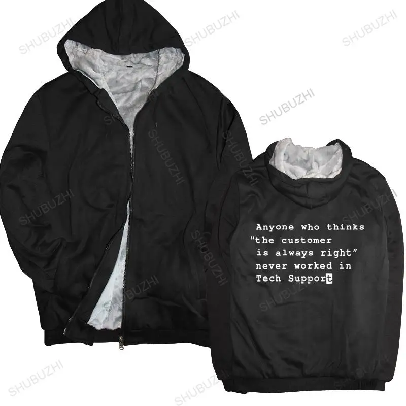 

men winter warm black hoody Funny Sayings Computer jacket Tech Support Geek Nerd coat warm hoodies homme sweatshirt