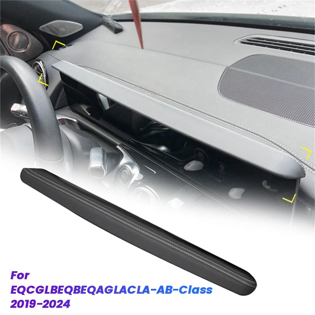 Фото Накладка на затенение приборной навигации для Mercedes-Benz EQC/GLB/EQB/EQA/GLA/CLA-A/B-Class 19-24, козырек центрального экрана B №3