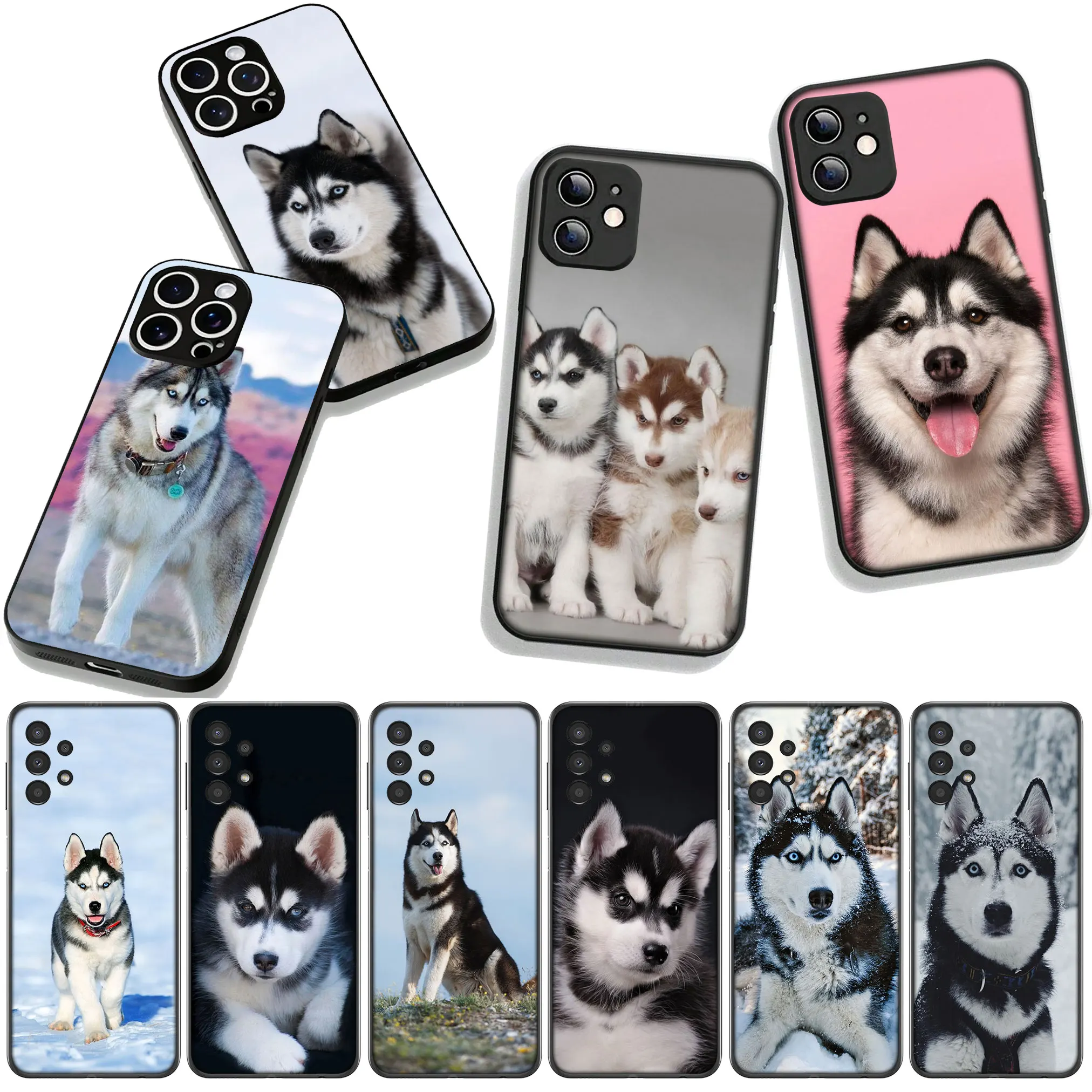 Фото Чехол для телефона Lovely Husky Dog Funny для Apple iPhone 17 16 11 Pro XS Max XR 6 7 8 Plus 16E SE 2020 Air 5 SE2, гибкий чехол №1