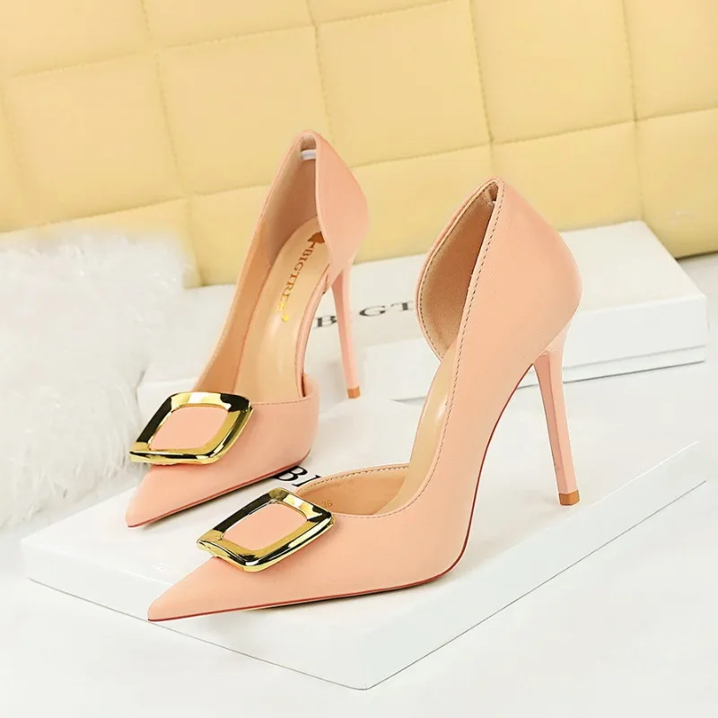 

2023 Women 10.5cm High Heels Green Pumps Lady Sexy Luxury Designer Bride Heels Prom Scarpins Shoes