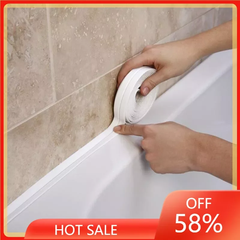 

Bathroom Shower Sink Bath Sealing Strip Tape White PVC Self adhesive Waterproof Wall Sticker for Bathroom Kitchen