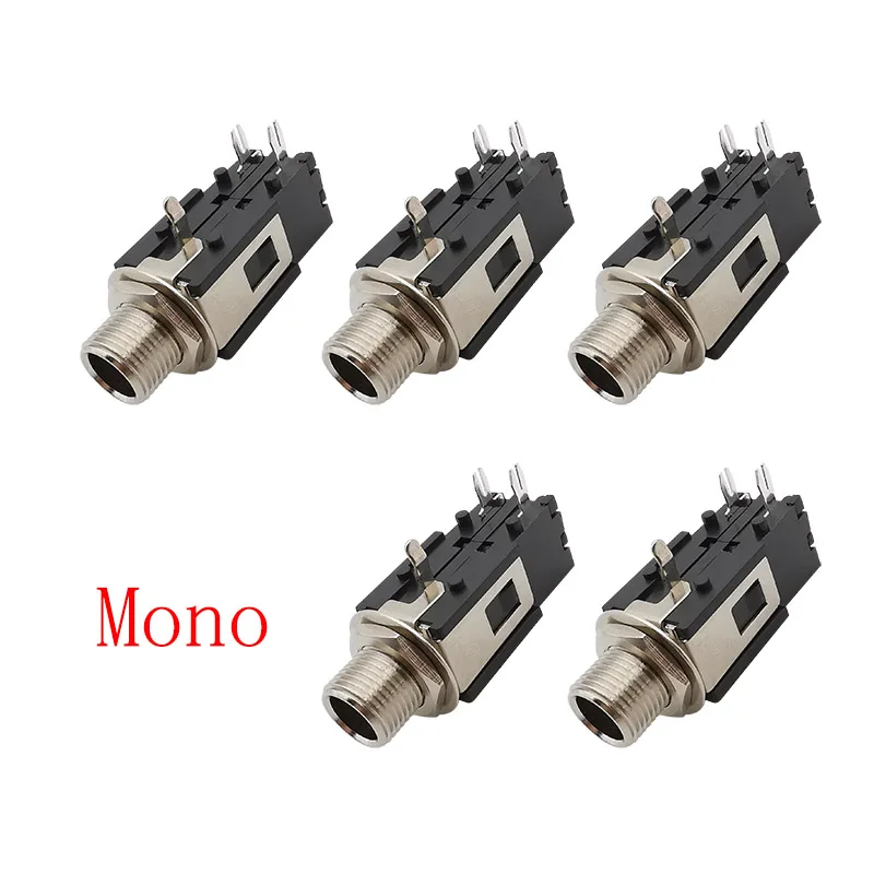 

5 шт. 6,35 мм разъем моно/стерео 3-контактный разъем TS/TRS 1/4 дюйма 6,35 мм гнездовой разъем аудио адаптер гайка разъемы для монтажа на панели