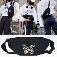 leopard butterfly print waist bag new casual outdoor light sports women chest pack pouch ride gym belt pouch hiking running tote