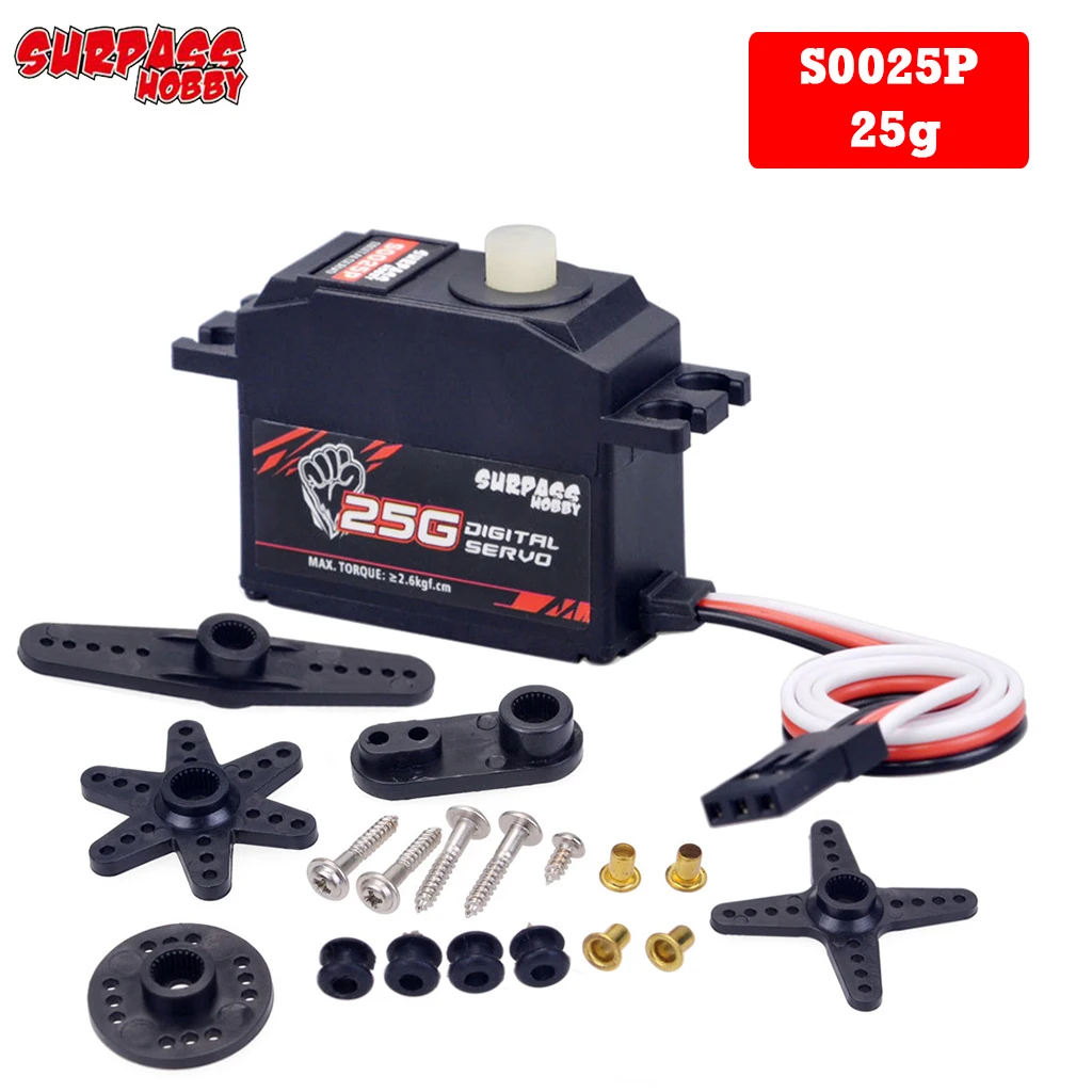 

S0025P Servo 25g Plastic Gear Servo Digital Steering Servo For 1/12 RC Car RC Boat Robot Parts