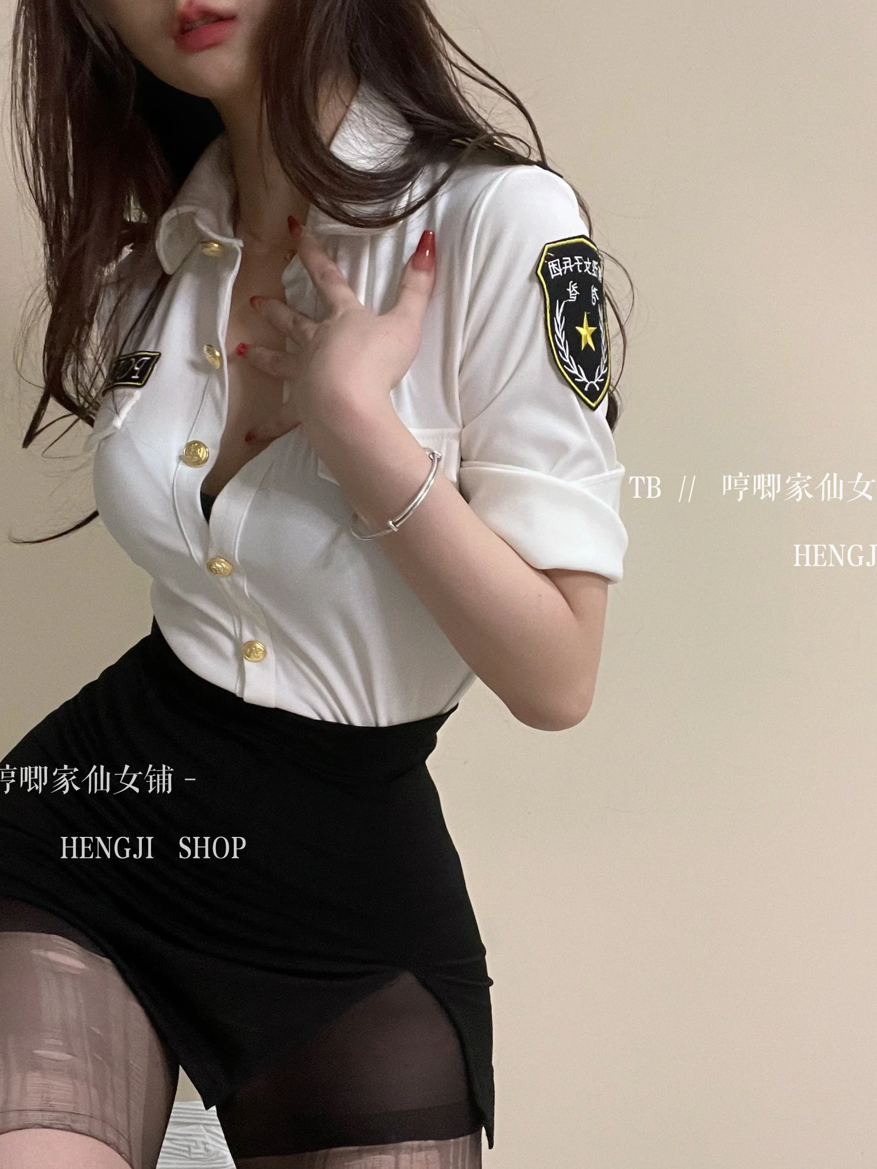 

Uniform WOMENGAGA Cosplay Anime Maid Secretary Teacher Hot Sexy T Shrit Mini Dress Slim Skinny Korean Women Tops 2022 Summer 8CD