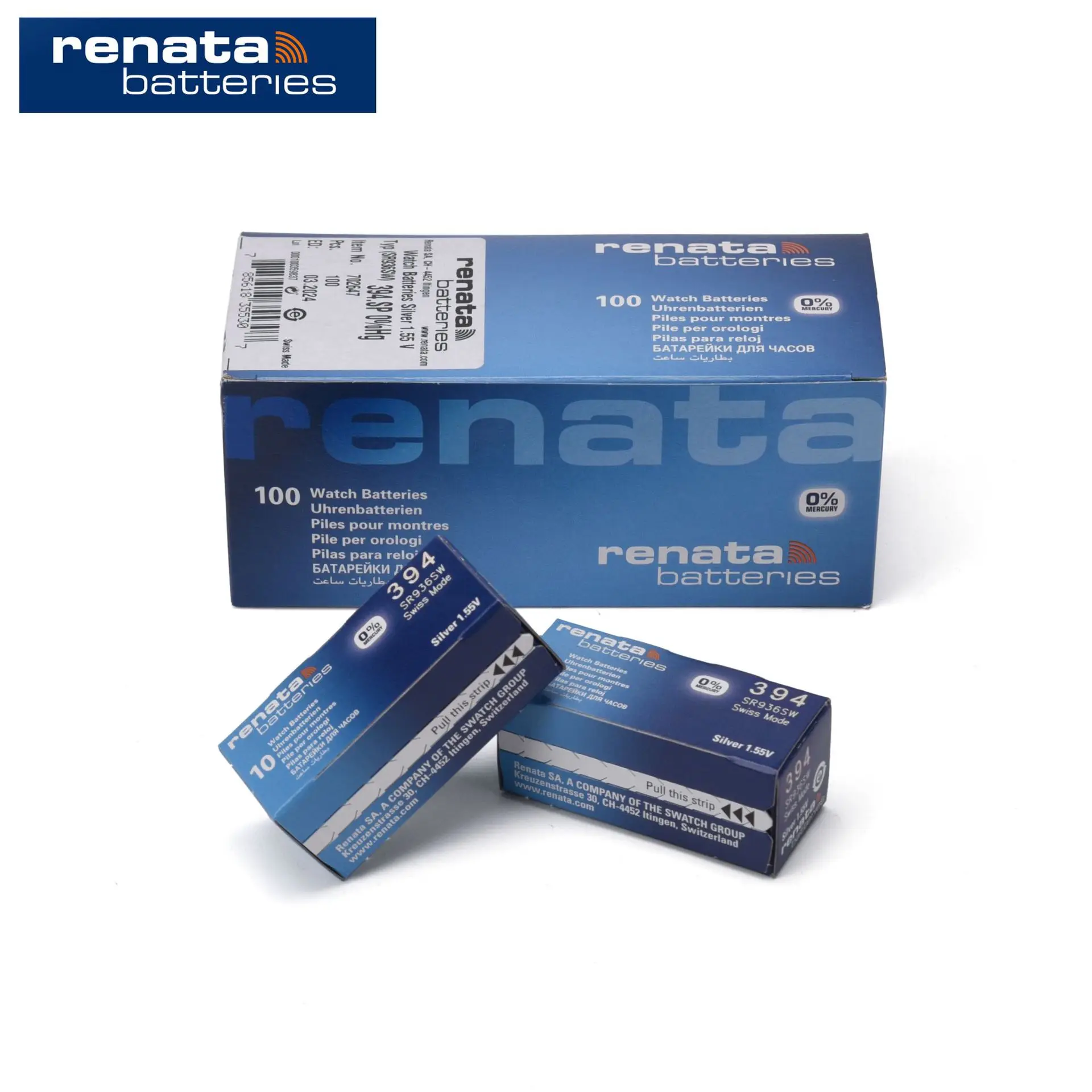 

100X Silver Oxide Battery 394 SR936SW 936 1.55V 100% original brand rechargeable battery
