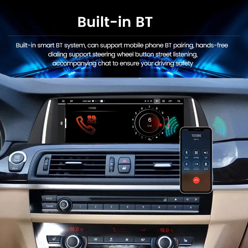 Android13 Автомобильный радиоприемник для BMW 5 серии F10 F11 2011-2017 CIC NBT Мультимедийный