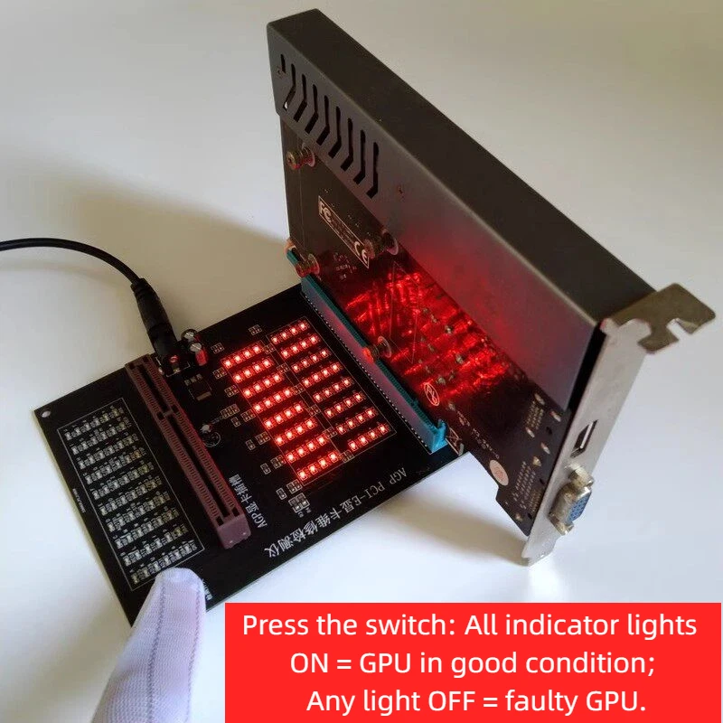 Фото Новый тестер для ремонта видеокарт AGP PCI-E с подсветкой и креплением для тестирования №3