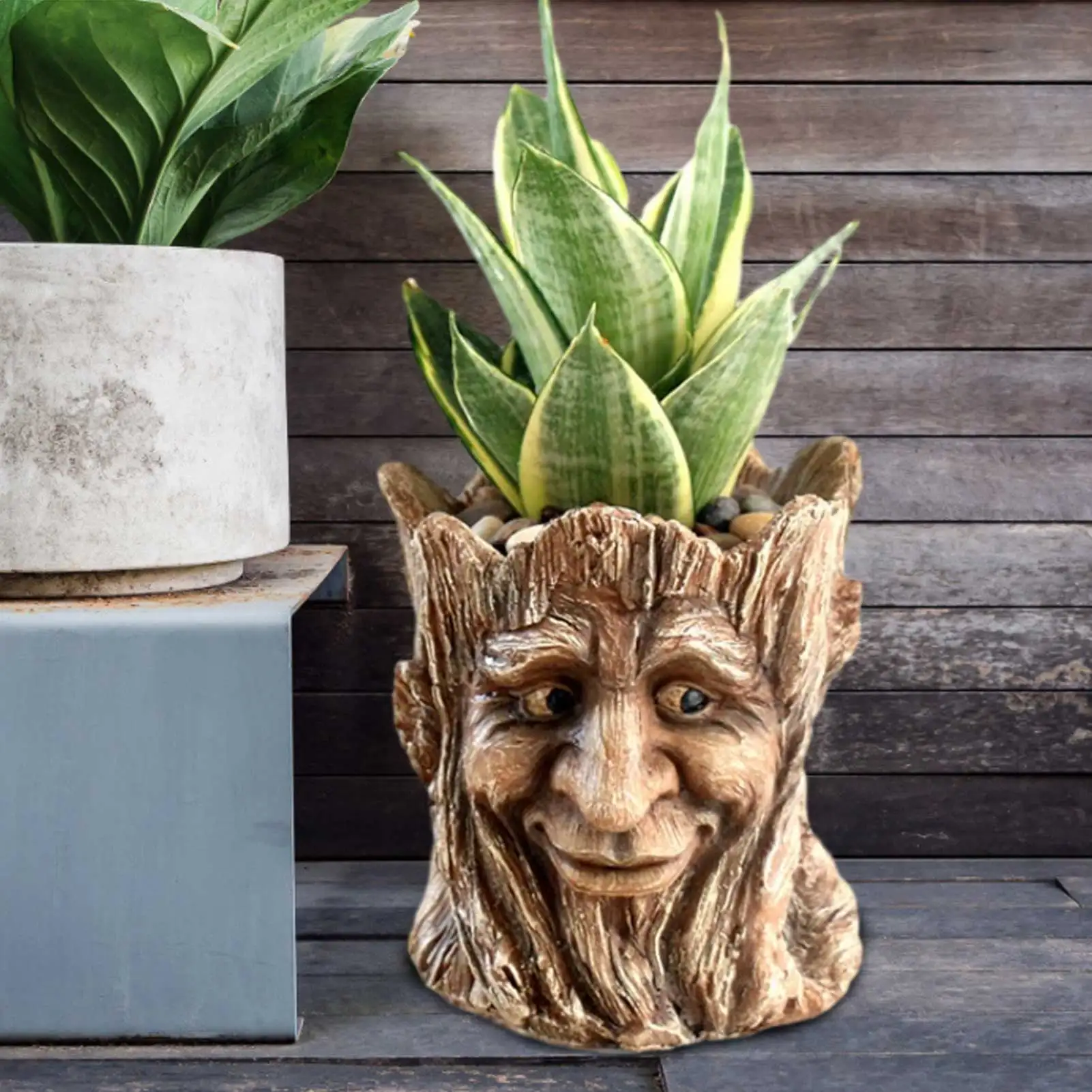

Creative Resin Old Tree Man Flower Pot Garden Outdoor Imitation Cactus Flowerpot Funny Tree Old Man Succulent Planter Home Decor