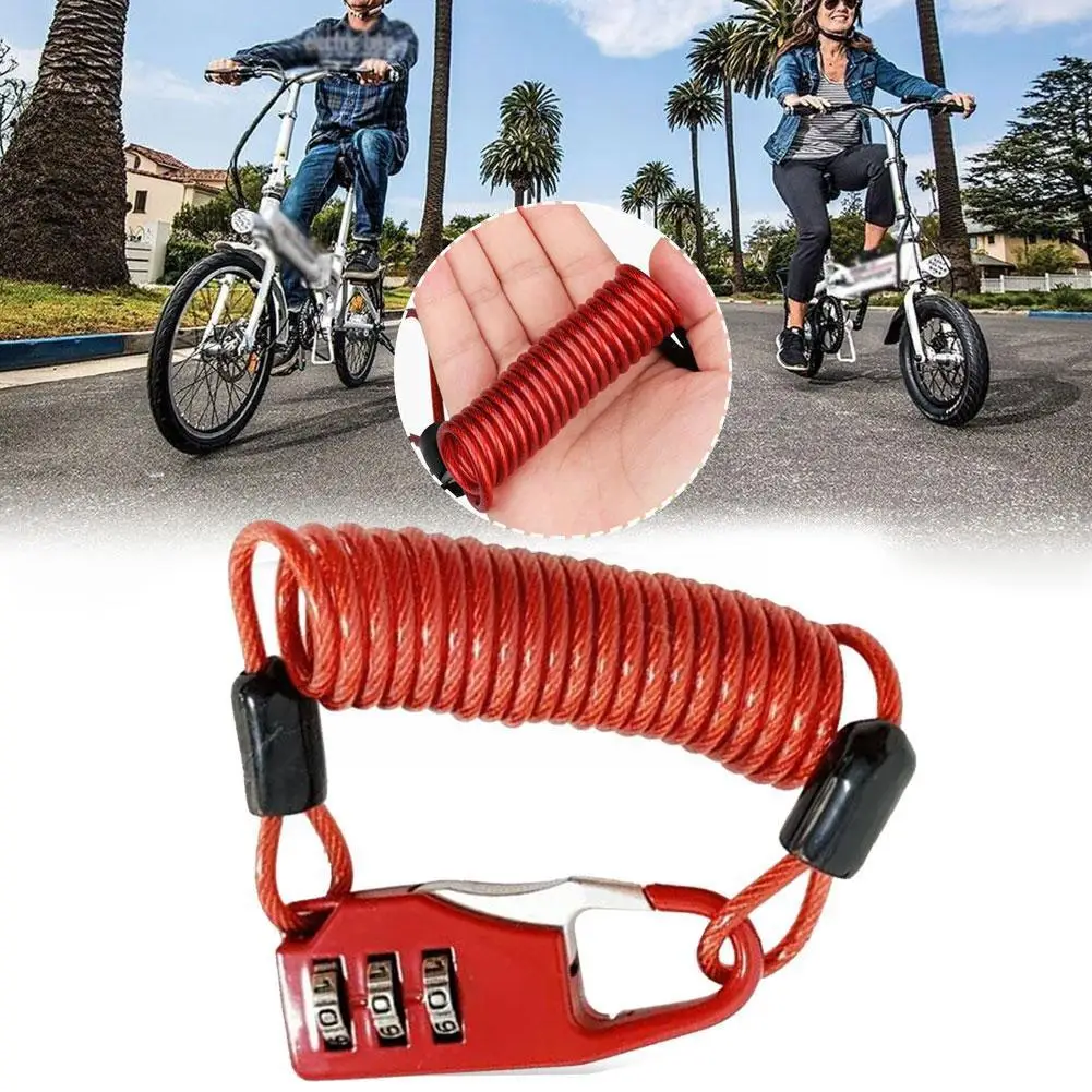 

Портативный замок на шлем N0V7, стальной трос, 3-значный пароль, замок для горного велосипеда, Аксессуары для велосипеда