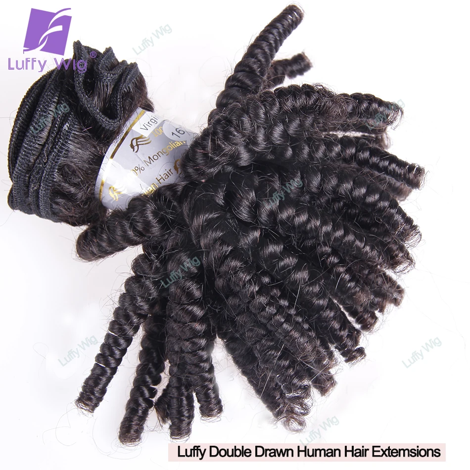 Funmi Curl Double Dawn Human Hair Bundles Bouncy Curly Weft Brazilian Remy Real Human Hair Extensions For Black Women Luffy