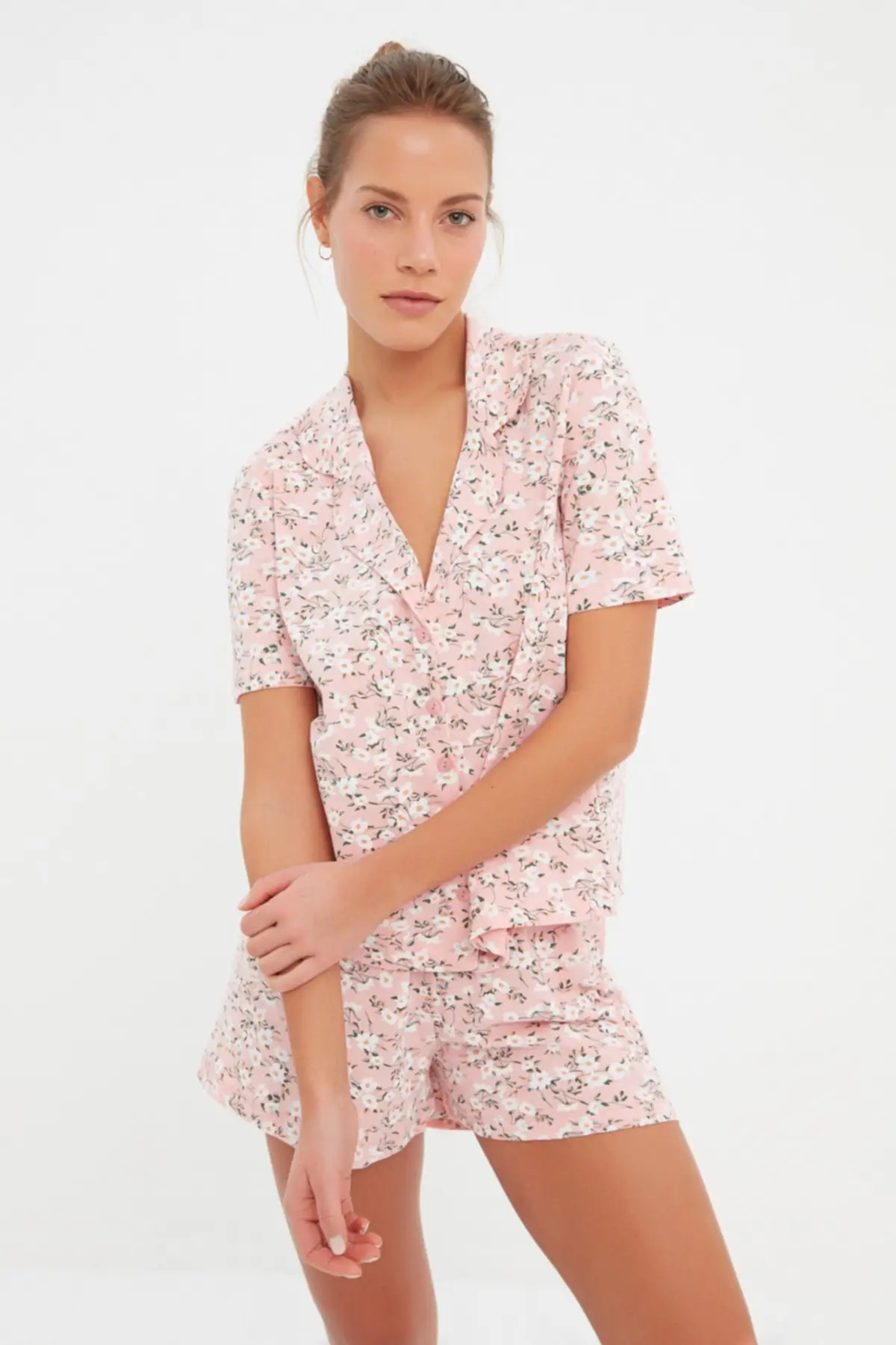

Women's Pajamas Multicolor Floral Knitted Sleep Lounge Pajamas Nightwear Sleepwear Night Suit Casual Home Clothing