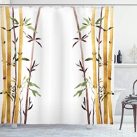 bamboo shower curtain bamboo grove calm your mind slow down relax hand drawn style artwork cloth fabric bathroom dec
