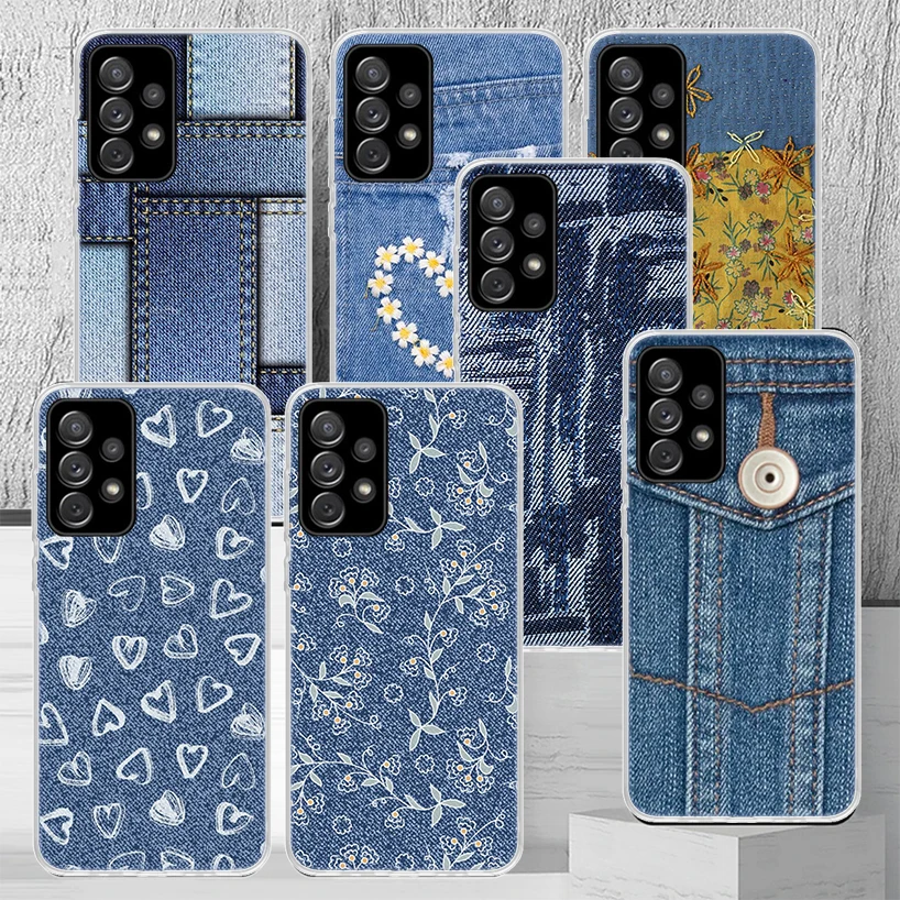 Cowboy Denim Printed Phone Case Fundas For Samsung Galaxy A51 A50s A71 A70 A41 A40 A31 A30s A21s A20e A11 A10s A01 A6 A7 A