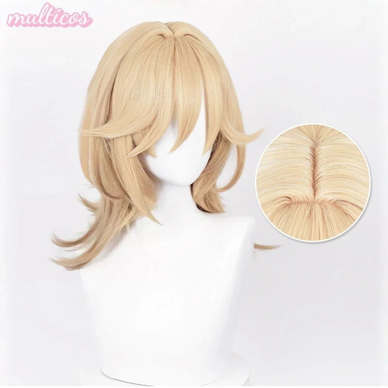 Парик для косплея Game Genshin Impact Kaveh льняные золотые с оплеткой парики Kavi