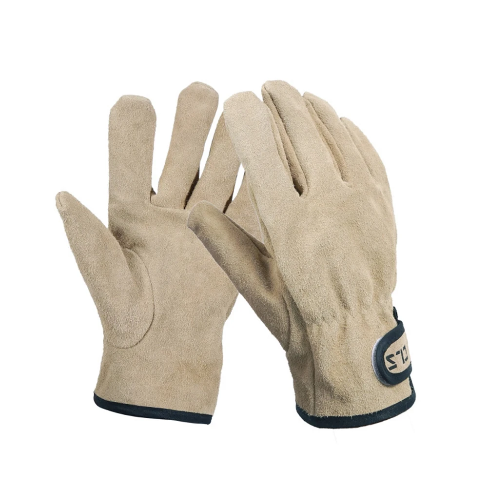 

Outdoor Picnic Heat Insulated Leather Cowhide Anti-Scald Gloves Camping BBQ Barbecue Mittens Camping Cooking Supplies Tools