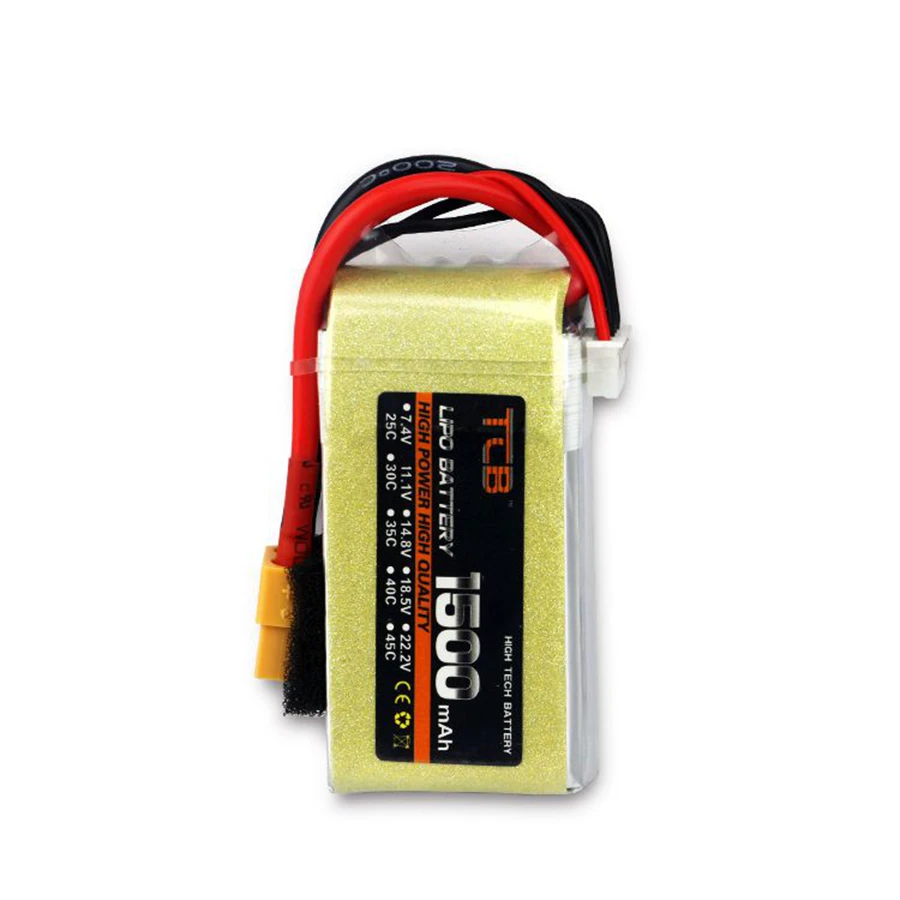Аккумулятор литиевый большой емкости 1500 мАч 25C 45C