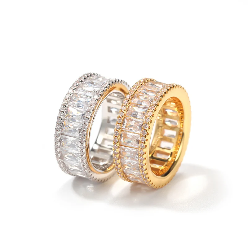 

Inlaid zircon T square zirconium ring couple simple personality men's ring 210306-06