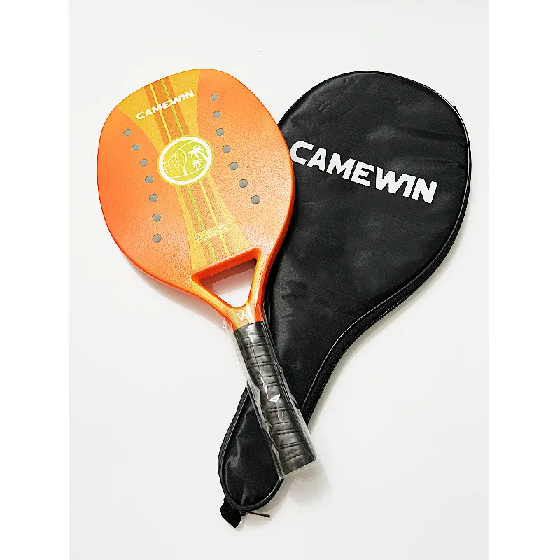 

New Carbon Beach Tennis Racket Paddle Soft EVA Friction Face Raqueta With Black Bag Sports Athletes Supply Professional Padel
