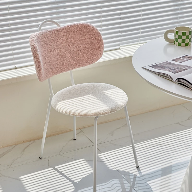 

Modern Nordic Backrest Dining Chair Kitchen Luxury Creative Desk Restaurant Chair Casual Velvet Cute Sedie Home Furniture WKDC