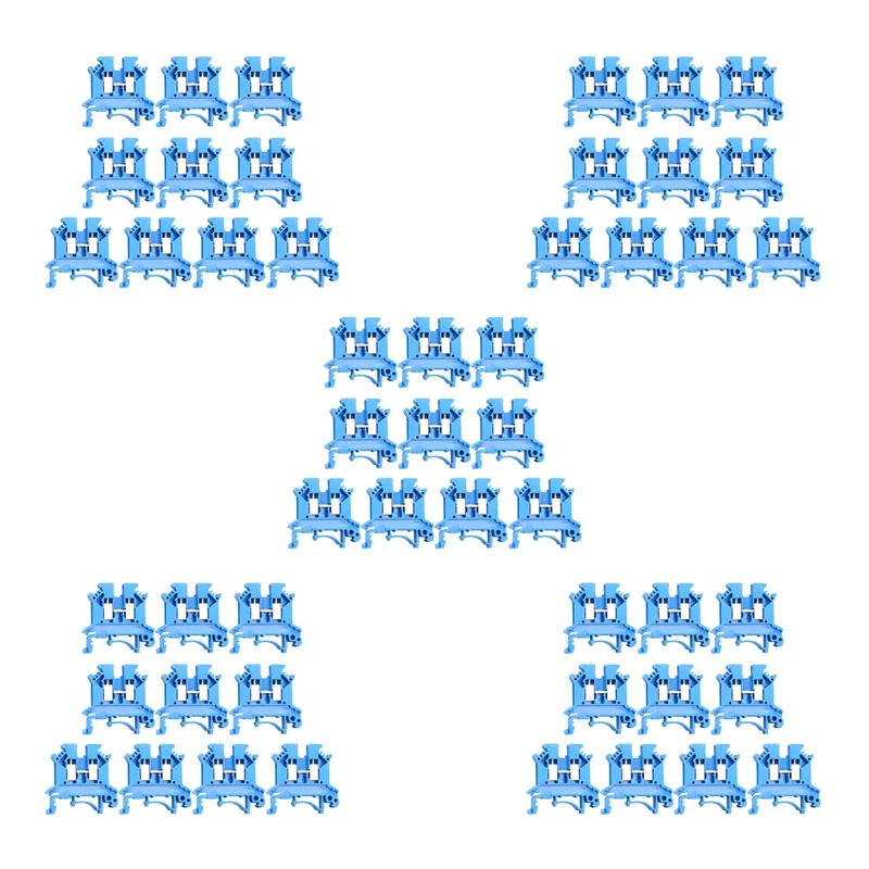 

50X Combiner DK2.5N-BL 10 банд распределения питания Dk2.5N-BL 10 банд коробка соединитель din-рейку клеммные блоки, синий