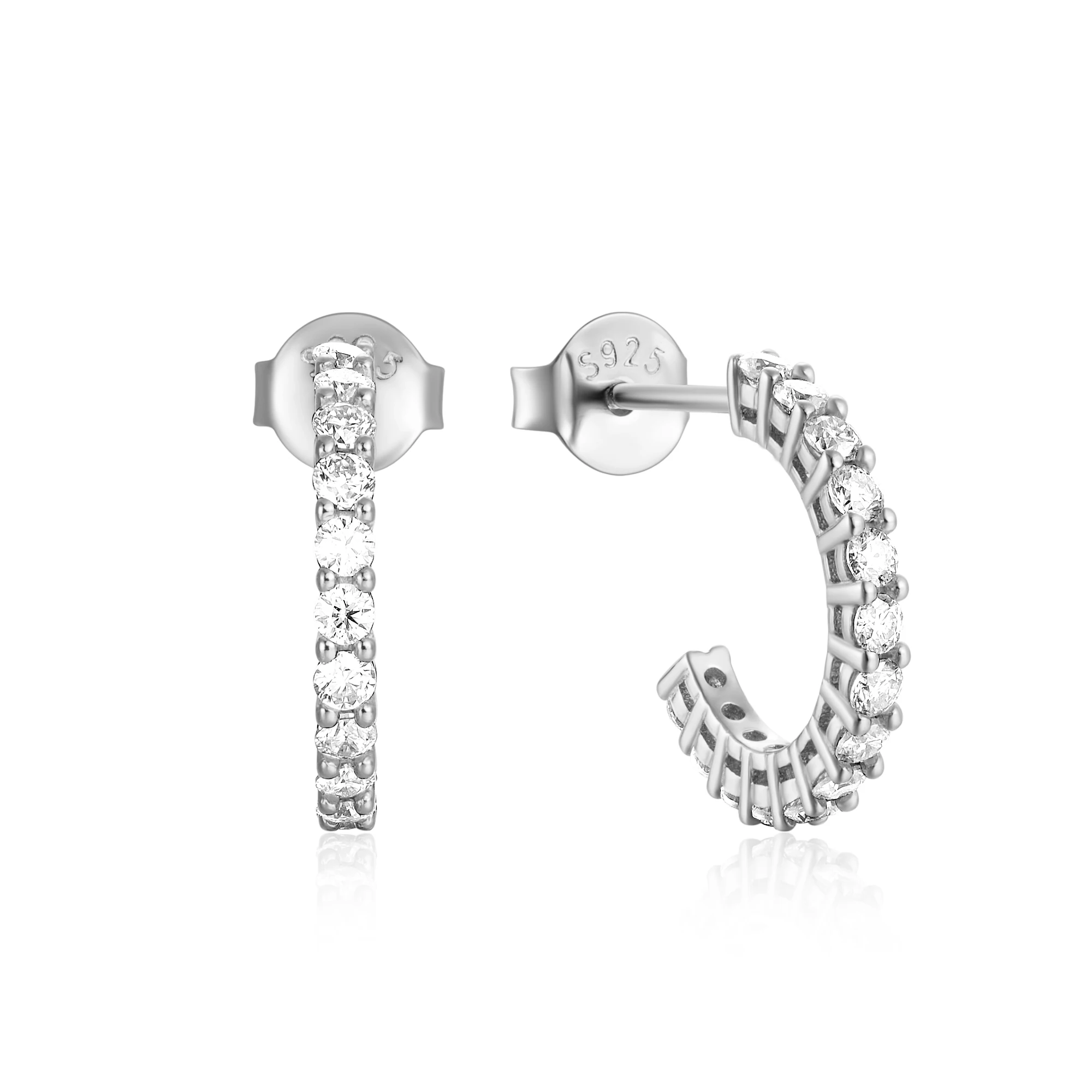 CANNER простые серьги-гвоздики из стерлингового серебра S925 C-образной формы с