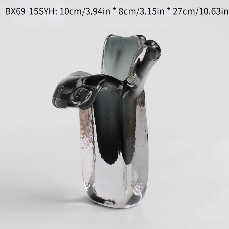 Современная легкая роскошная ветровая толстая ручная выдувная стеклянная ваза