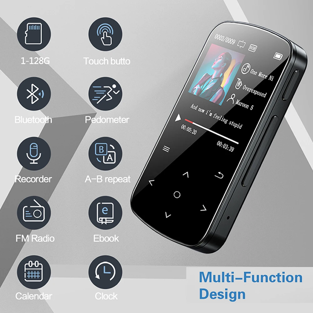 Mp3-плеер BENJIE Mini Sport Clip с Bluetooth 5.2 портативный музыкальный плеер Hi-Fi без потерь