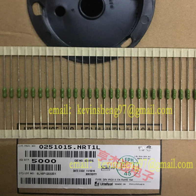20-5000 шт. оригинальный 0251015.NRT1L LF15A 125V 15A зеленый тип сопротивления предохранитель