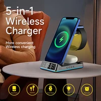 5 in 1 wireless chargerwireless charging stand phone charging station pad dock for iphone 13 12 11 pro max x xr se 8 plus