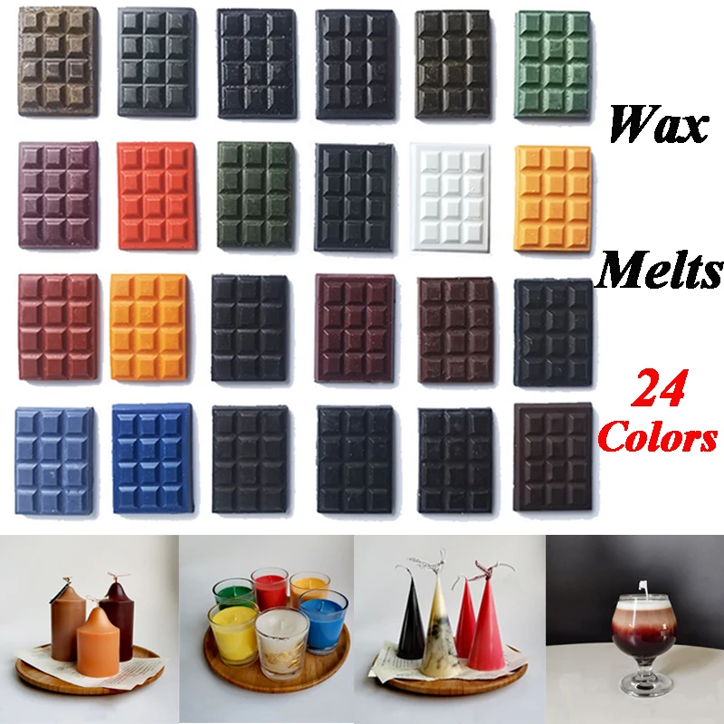 

24 Colors Candle Dye Solid Color Oil-soluble Candles Dye Wax Melts Jelly Dye Wax Coloring Material Block Candles DIY Tool