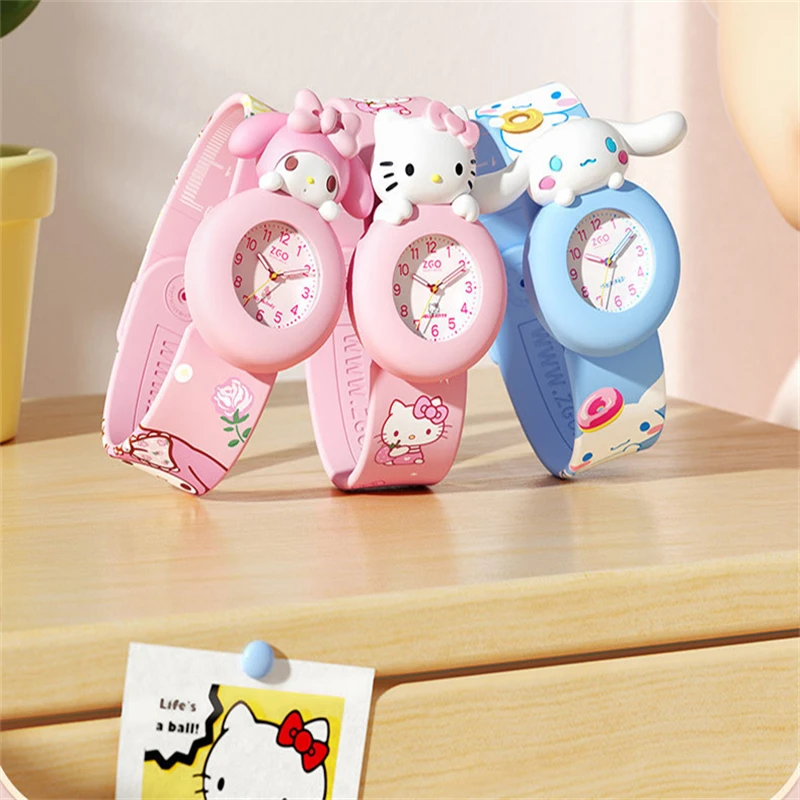 Детские часы Sanrio Kawaii Hello Kitty с рисунком из мультфильма Силиконовые кварцевые