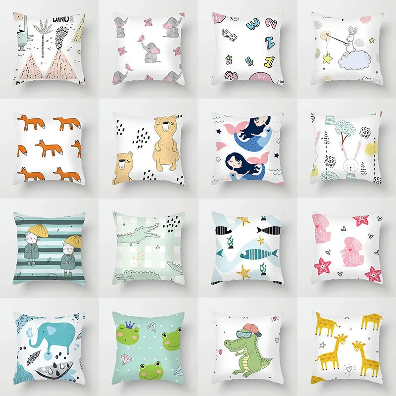 

Настраиваемый милый слон крокодил украшение для детской спальни наволочка для дивана чехол для подушки