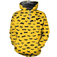 fashion 3d full body print animal bat pattern pullover new casual european and american style zip hoodiesweatshirt