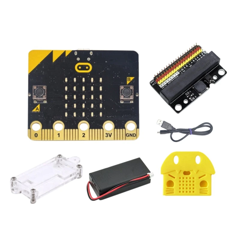 

BBC Microbit Starter Kit DIY Programmable Learning Development Board Protective Case+Micro:Bit IO V1.0 Expansion Board