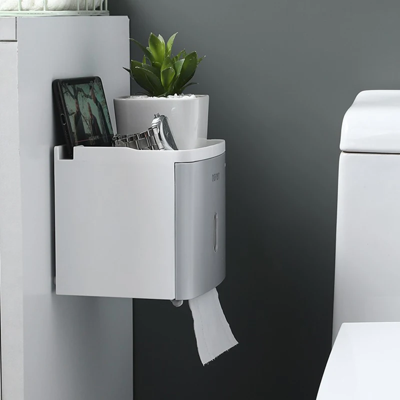 punch free portable toilet paper holder multifunction waterproof tissue box creative storage box bathroom accessories sets free global shipping