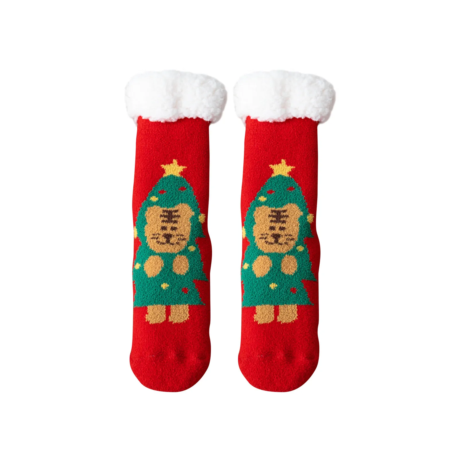 Coral Velvet Socks For Children In Autumn And WinterMedium Tube Stockings Cat Paws Cute Thickened Sleeping Floor Socks 2023